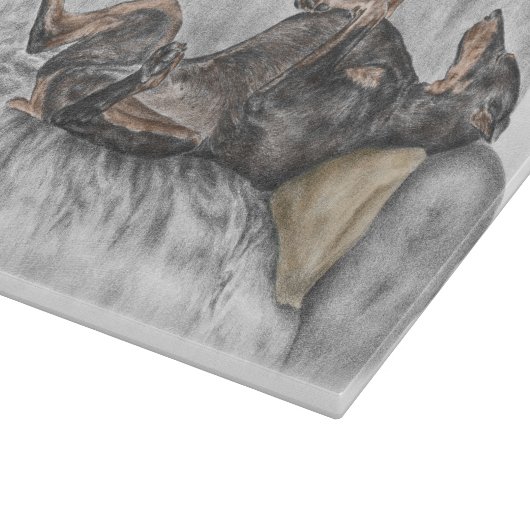 Planche À Découper Doberman drôle sur Sofa (Coin)
