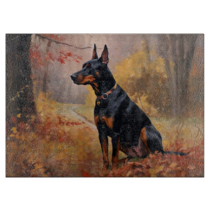 Planche À Découper Doberman en automne Feuilles automne Inspire