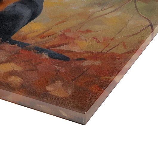 Planche À Découper Doberman en automne Feuilles automne Inspire (Coin)