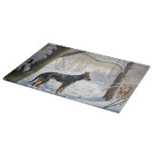 Planche À Découper Doberman Pinscher Laisser Neige Noël (Coin)