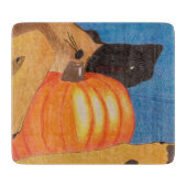 Planche À Découper Dog paws and pumpkin cutting board (Devant)