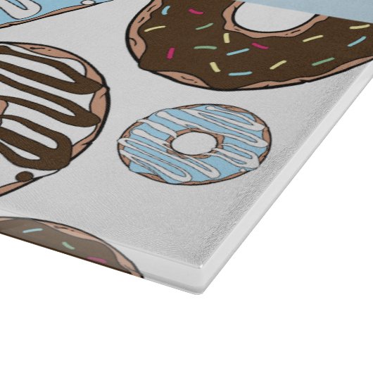 Planche À Découper Donuts Bleus, Donuts Brown, Sprinkings, Votre Nom (Coin)