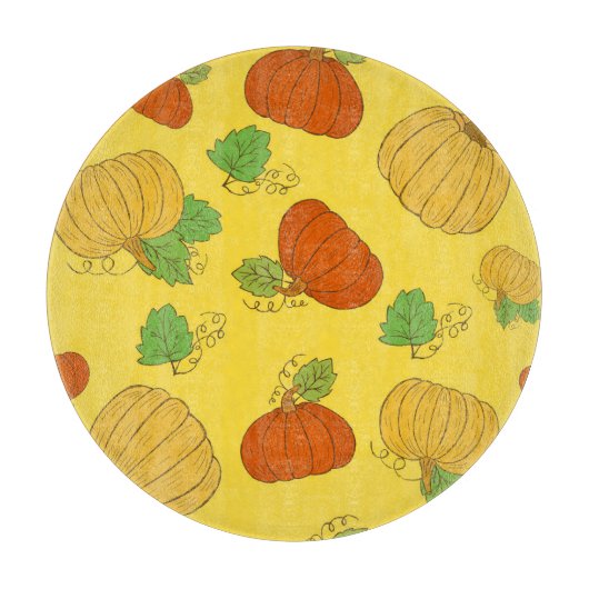Planche À Découper Doodle citrouille : Main Tirée sans couture (Devant)