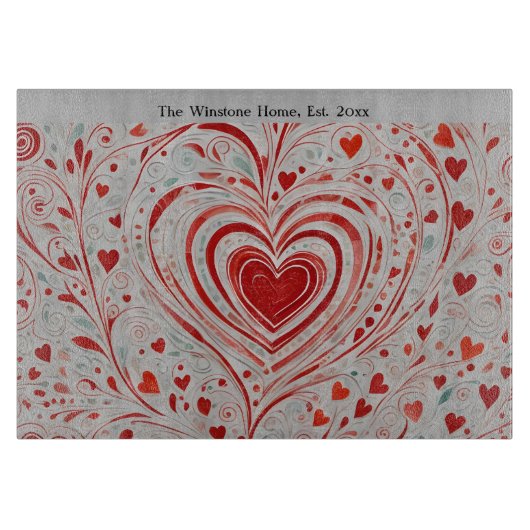 Planche À Découper Doodle du coeur (Devant)