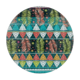 Planche À Découper Doodle ethnique floral : Vintage doux.