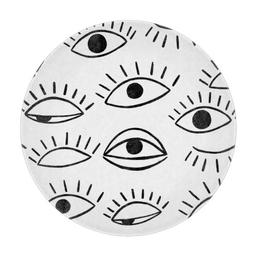 Planche À Découper Doodle eye, motif créatif sans couture. (Devant)