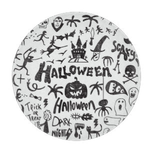 Planche À Découper Doodles de monstre d'Halloween amusant