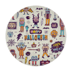 Planche À Découper Doodles d'Halloween, bande dessinée délirante sans