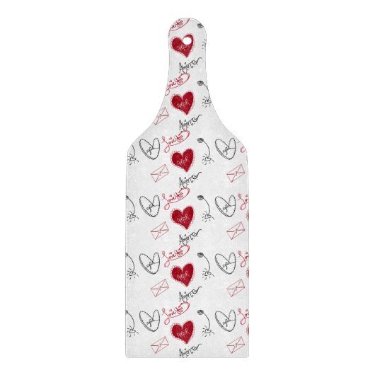 Planche À Découper Doodles Fantaisistes Saint-Valentin Dessinés à la (Devant)