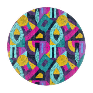 Planche À Découper Doodles rétro : pop art géométrique.