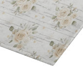 Planche À Découper Douche de Mariage Bohème Fleurie Blanc Crème Roman (Coin)