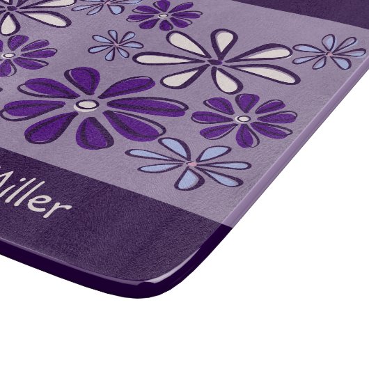 Planche À Découper Doux à fleurs mou Nom de famille (Coin)