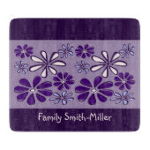 Planche À Découper Doux à fleurs mou Nom de famille (Devant)