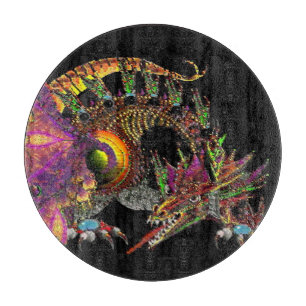 PLANCHE À DÉCOUPER DRAGO / DRAGON D'OR IMAGINAIRE EN PURPLE ET NOIR