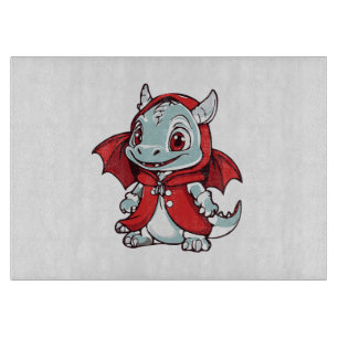 Planche À Découper Dragon albinos en rouge