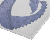 Planche À Découper Dragon de coeur gris bleu sur blanc (Coin)