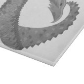Planche À Découper Dragon de coeur gris sur blanc (Coin)