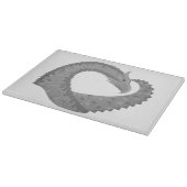 Planche À Découper Dragon de coeur gris sur blanc (Coin)