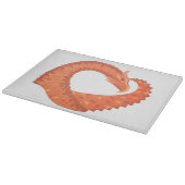 Planche À Découper Dragon de coeur orange sur blanc (Coin)