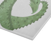 Planche À Découper Dragon de coeur vert olive blanc (Coin)