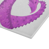 Planche À Découper Dragon de coeur violet clair sur blanc (Coin)