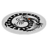 Planche À Découper DRAGON DE NAGE, noir, blanc, rubis rouge (Coin)