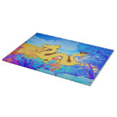 Planche À Découper Dragon jaune chinois mythique décoratif (Coin)