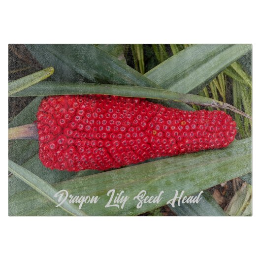 Planche À Découper Dragon Lily Red Seed Head (Devant)