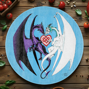 Planche À Découper Dragon Love Heart Blue