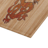Planche À Découper Dragon Oriental Rouge en Bambou (Coin)