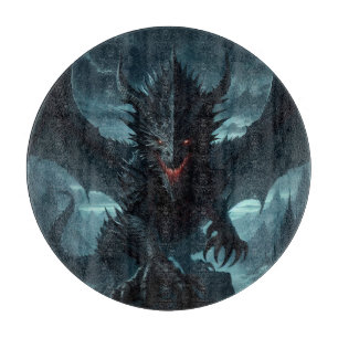Planche À Découper Dragon sombre et médiéval