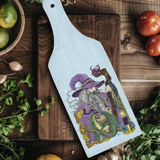 Planche À Découper Dragon Sorcier Celtique Fantastique Violet