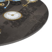 Planche À Découper Dragonflies de Steampunk sur arrière - plan rayé b (Coin)