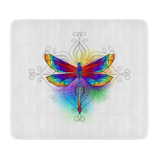 Planche À Découper Dragonfly en arc-en-ciel (Devant)