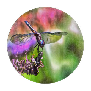 Planche À Découper Dragonfly In Green and Blue Réaliste Painting