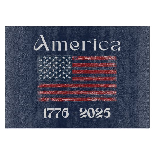 Planche À Découper Drapeau américain 1776 à 2026 États-Unis 250e anni (Devant)