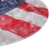 Planche À Découper Drapeau américain Abstrait, Aquarelle Style. (Coin)