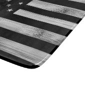 Planche À Découper Drapeau américain Bois rustique Noir Blanc Patriot (Coin)