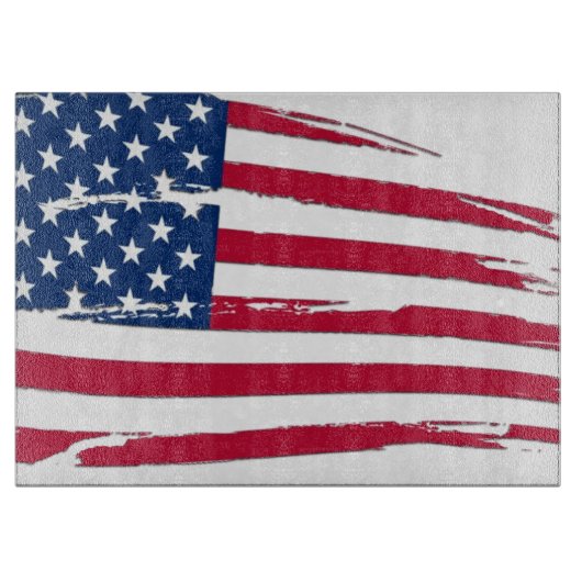 Planche À Découper Drapeau américain en lambeaux (Devant)