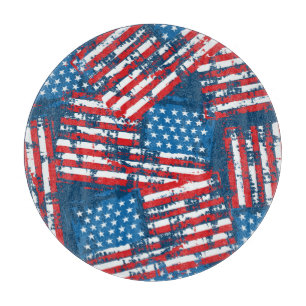 Planche À Découper Drapeau américain peint Motif
