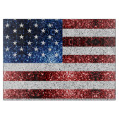 Planche À Découper drapeau américain rouge blanc brillant parties sci (Devant)