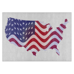 PLANCHE À DÉCOUPER DRAPEAU AMÉRICAIN WAVY