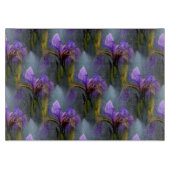 Planche À Découper Drapeau bleu Iris Fleur Nature Motif d'art (Devant)