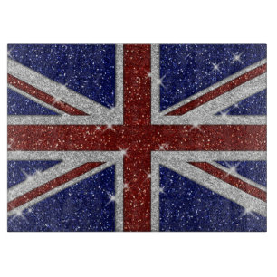 Planche À Découper Drapeau brillant d'Union Jack d'étincelle de