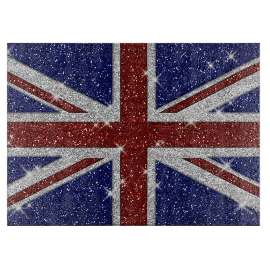 Planche À Découper Drapeau brillant d'Union Jack d'étincelle de (Devant)