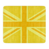 Planche À Découper Drapeau britannique Union Jack très jaune (Devant)