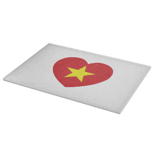 Planche À Découper Drapeau cardiaque du Vietnam