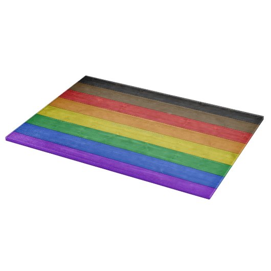 Planche À Découper Drapeau de fierté gay inclusif texturé de Slippery (Coin)