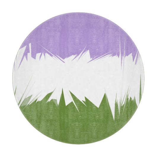 Planche À Découper Drapeau de fierté Genderqueer abstrait ZigZag épic (Devant)