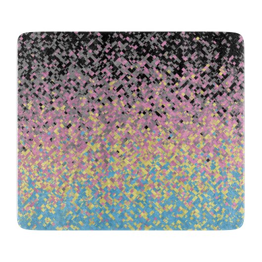 Planche À Découper Drapeau de fierté polygender pixelisé funky tripan (Devant)
